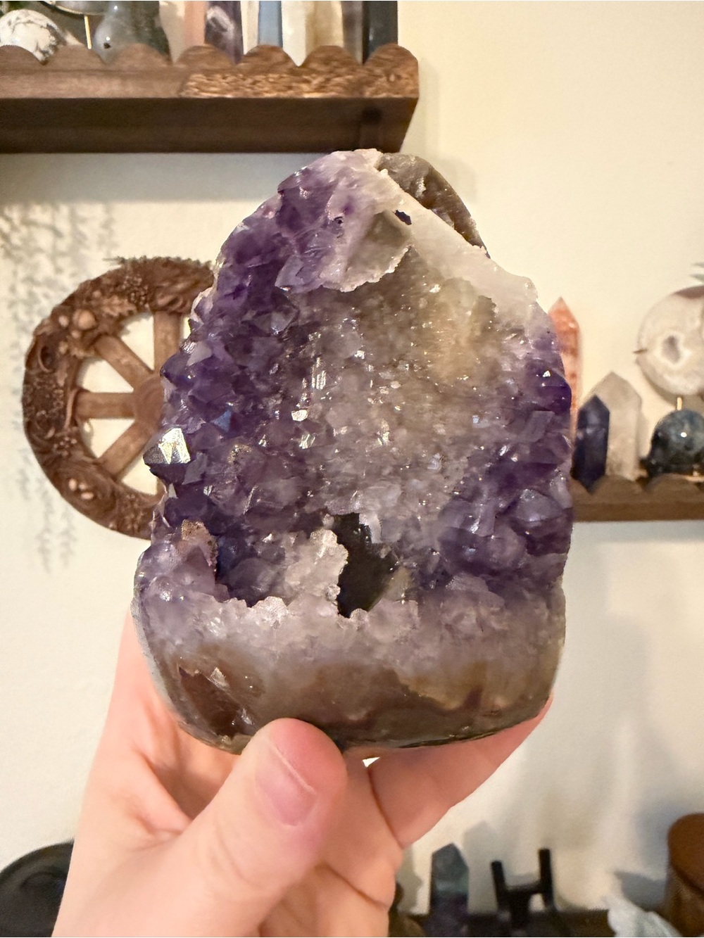 Large Amethyst Geode Cave on Custom Stand – 997g